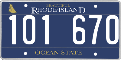RI license plate 101670