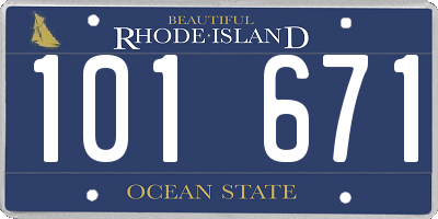 RI license plate 101671