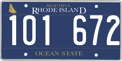 RI license plate 101672