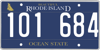 RI license plate 101684