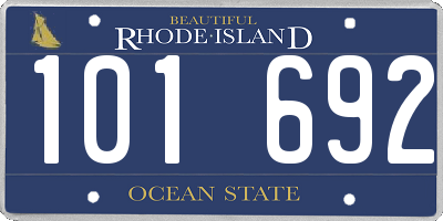 RI license plate 101692