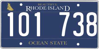 RI license plate 101738