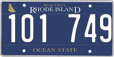 RI license plate 101749