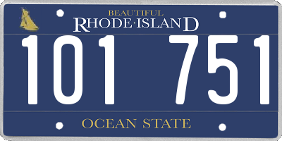 RI license plate 101751
