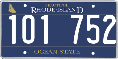 RI license plate 101752