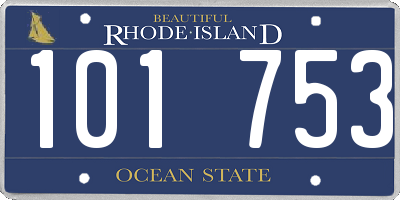 RI license plate 101753