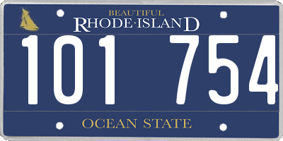 RI license plate 101754