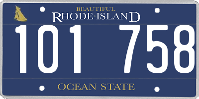 RI license plate 101758