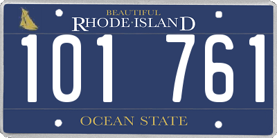 RI license plate 101761