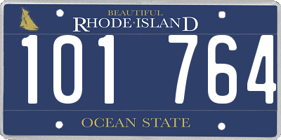 RI license plate 101764