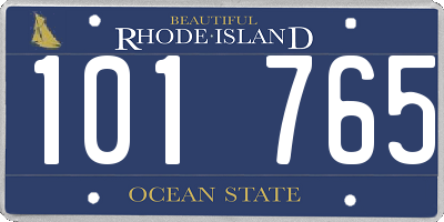 RI license plate 101765