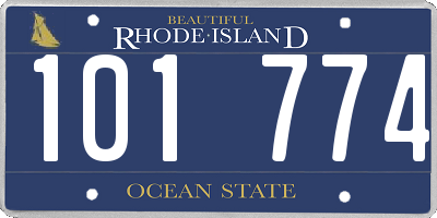 RI license plate 101774