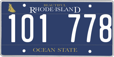 RI license plate 101778