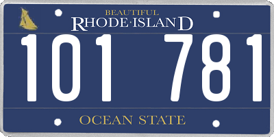 RI license plate 101781