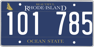 RI license plate 101785