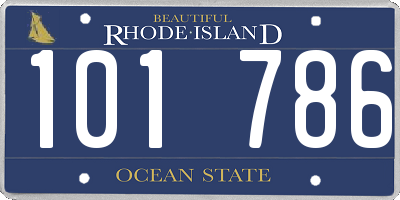 RI license plate 101786