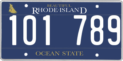 RI license plate 101789