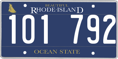 RI license plate 101792