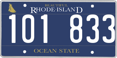 RI license plate 101833