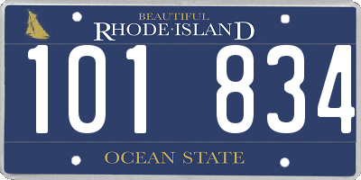 RI license plate 101834