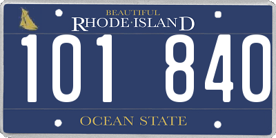 RI license plate 101840