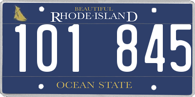 RI license plate 101845