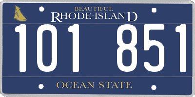 RI license plate 101851