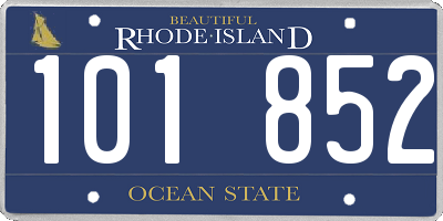 RI license plate 101852