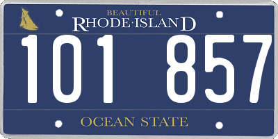 RI license plate 101857