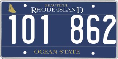 RI license plate 101862