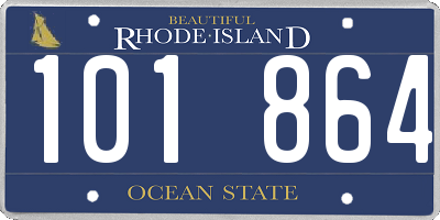 RI license plate 101864