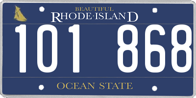 RI license plate 101868