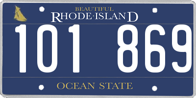 RI license plate 101869