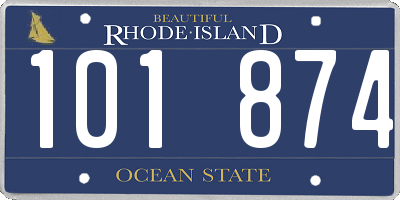 RI license plate 101874