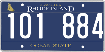 RI license plate 101884