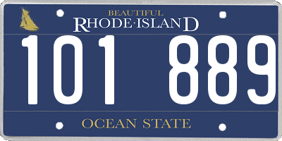RI license plate 101889
