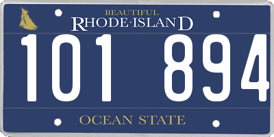 RI license plate 101894