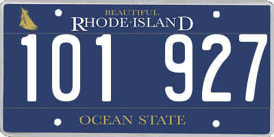 RI license plate 101927