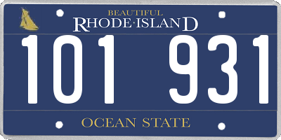 RI license plate 101931