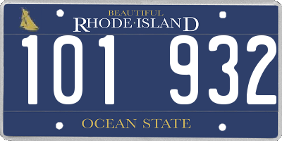 RI license plate 101932