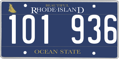 RI license plate 101936