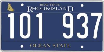 RI license plate 101937