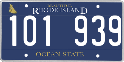 RI license plate 101939