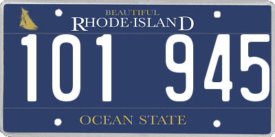 RI license plate 101945