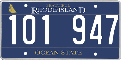 RI license plate 101947