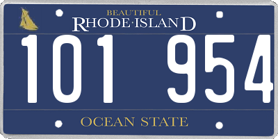 RI license plate 101954