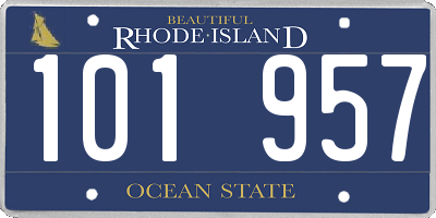 RI license plate 101957