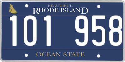 RI license plate 101958