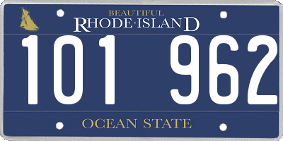 RI license plate 101962