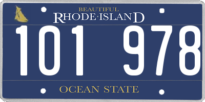 RI license plate 101978